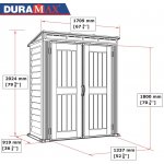 Duramax YardMate Pent 1,6 m² - šedý/antracit + podlahová konstrukce 5x3 05325 – Sleviste.cz