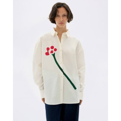 Thinking MU Flower TM Juana Blouse WHITE – Sleviste.cz