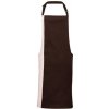 Zástěra Premier Workwear Kontrastní zástěra s laclem PR162 Brown Pantone 476 72x86cm