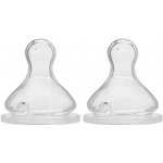 Baby Nova náhradní silikon antikoliková kulatá savička čaj 2 ks transparentní – Zboží Dáma