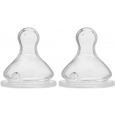 Baby Nova náhradní silikon antikoliková kulatá savička čaj 2 ks transparentní – Zboží Dáma