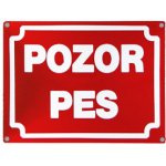 Český smalt Smaltovaná cedule "Pozor pes", 20x15 cm – Zbozi.Blesk.cz