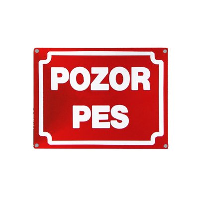 Český smalt Smaltovaná cedule "Pozor pes", 20x15 cm