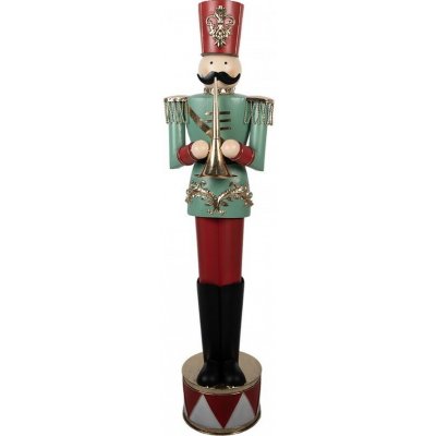 Clayre & Eef Kovová dekorace Louskáček Nutcracker s trubkou - 33*27*121 cm – Hledejceny.cz