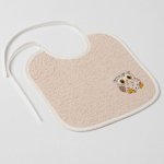 Veba Lota dětský slintáček béžová s výšivkou Moudrá sovička natur lemovka – Zboží Mobilmania