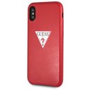 Pouzdro Guess PU Leather Case Triangle iPhone XS Max červené