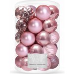 SPRINGOS Vánoční koule mix 8 cm růžové 30-dílná sada – Zboží Mobilmania