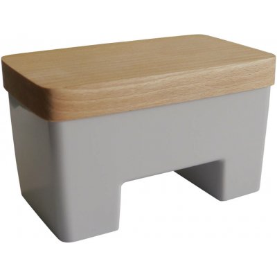 PRACTIC Máslenka na vodu s dřevěným víkem šedá – Sleviste.cz