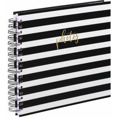 Hama album klasické spirálové BLOCKS 28x24 cm, 50 stran, bílá/ černá – Zboží Mobilmania