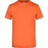 Pánské Tričko James Nicholson pánské základní triko ve vysoké gramáži bez bočních švů oranžová tmavá