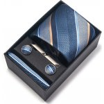 Kravata Bowie manžetové knoflíčky spona kapesníček modrá – Zbozi.Blesk.cz