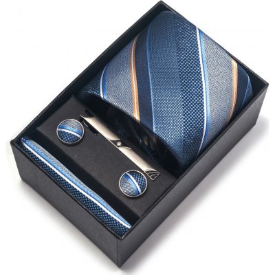 Kravata Bowie manžetové knoflíčky spona kapesníček modrá – Zbozi.Blesk.cz