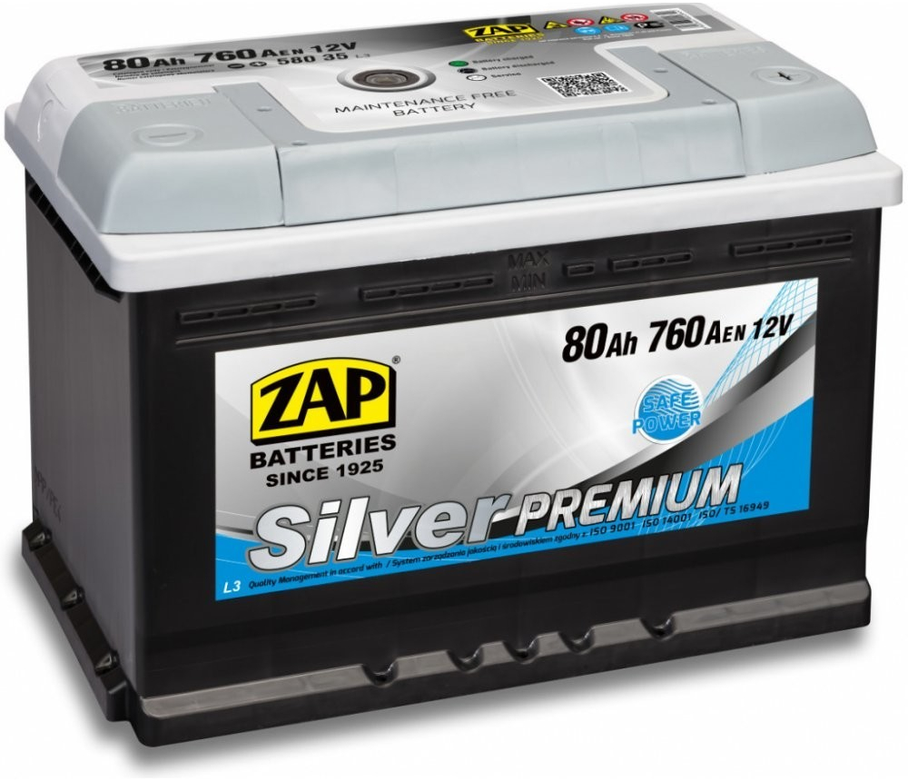 ZAP Silver Premium 12V 80Ah 760A 58035