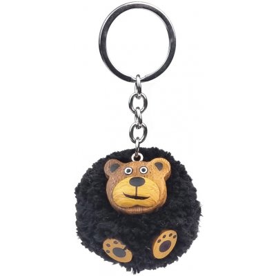 Přívěsek na klíče Dvěděti Dřevěná pompon Medvěd – Zboží Dáma