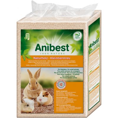 ANIBEST Jemná hoblinová podestýlka pro malá zvířata balení 60 l 3,3 kg – Zboží Mobilmania