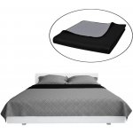 Greatstore přehoz na postel oboustranný prošívaný černo-šedý 230 x 260 cm – Zboží Dáma Greatstore přehoz na postel oboustranný prošívaný černo-šedý 230 x 260 cm – Zboží Dáma