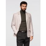 Ombre Men's REGULAR cut jacket with linen light beige krémová – Zboží Dáma