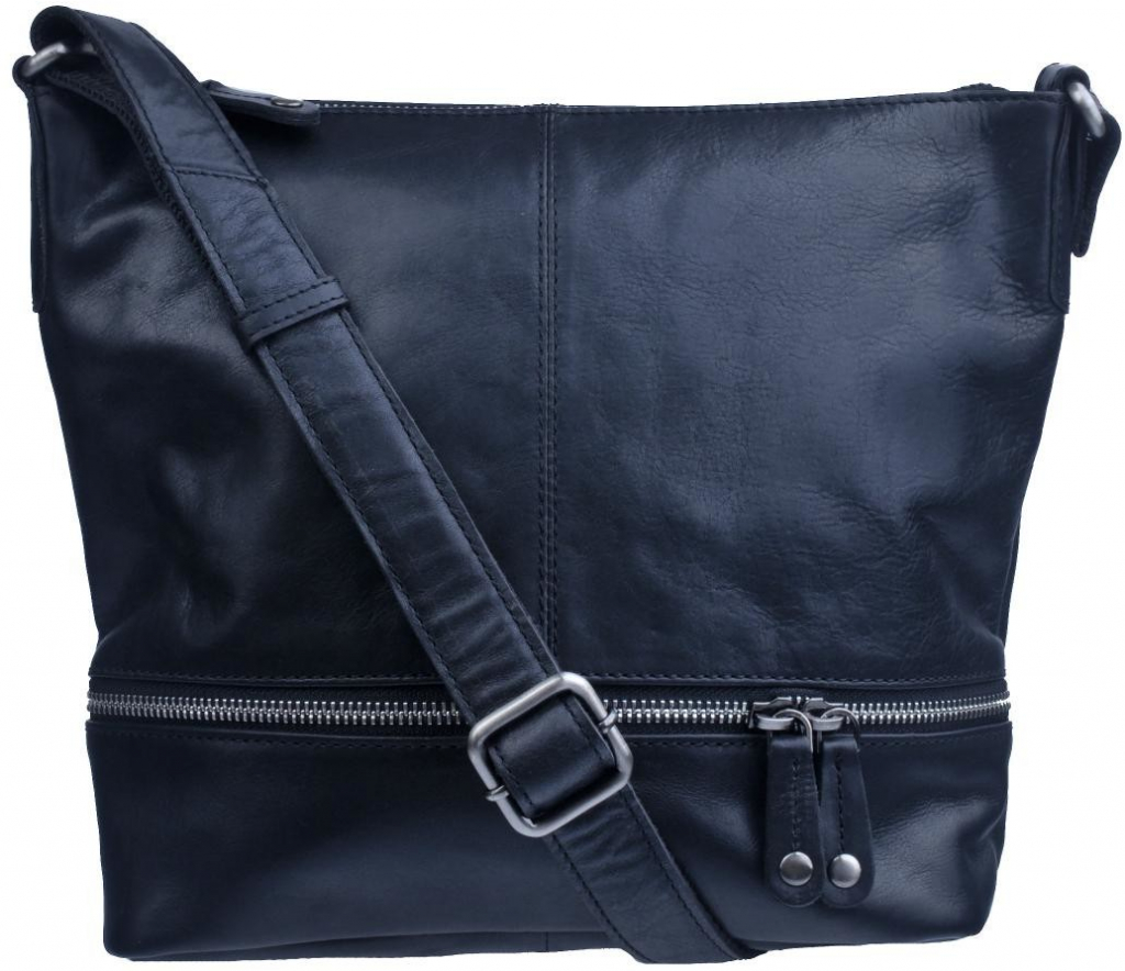LederArt dámská kožená kabelka přes rameno LA-1626 černá