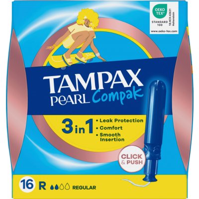 Tampax Pearl Compak Regular Tampony s Aplikátorem 16 ks – Hledejceny.cz