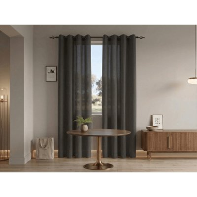 Závěs TAVIO 140x250 cm, šedohnědý Zavěšení: Kovové kroužky – Hledejceny.cz