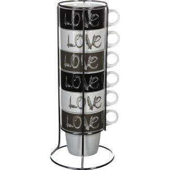 Secret de gourmet 6 šálků na kávu na stojanu LOVE 200 ml