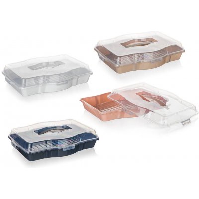 BANQUET Podnos plastový s víkem TASTY 44,5x34x10 cm – Zboží Dáma