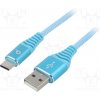 usb kabel Gembird CC-USB2B-AMCM-2M-VW USB 2.0, USB A vidlice, USB C vidlice, zlacený, 2m