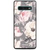 Pouzdro a kryt na mobilní telefon Samsung Pouzdro Mobiwear Glossy Samsung Galaxy S10 Plus - G034G - Květy na šedém pozadí