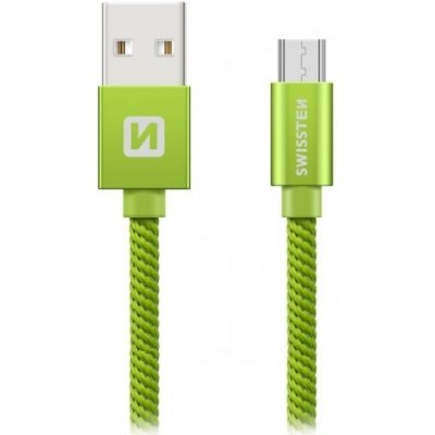 Swissten 71522307 USB 2.0, zástrčka A - zástrčka micro B, opletený, 2m, zelený – Zboží Mobilmania