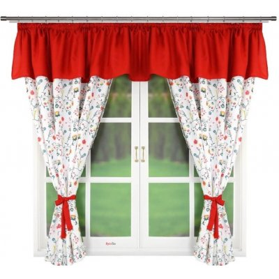 Fliying Sada hotových záclon Nathalie červená 400x160 cm – Hledejceny.cz