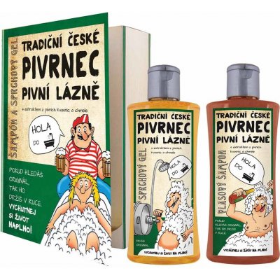 Bohemia Pivrnec Kniha s extrakty z pivních kvasnic a chmele Sprchový gel 200 ml + Vlasový šampon 200 ml dárková sada