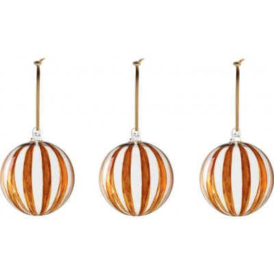 Garden Trading Vánoční ozdoba Purton Striped Cinnamon set 3 ks, hnědá barva, sklo – Hledejceny.cz