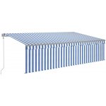 VidaXL Automatická zatahovací markýza s roletou 5 x 3 m modrobílá – Sleviste.cz
