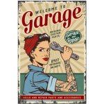 Plechová retro US cedule Rocka Pin-Up Garage Service – Zboží Dáma