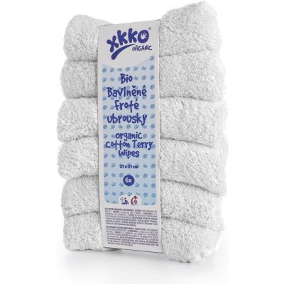 XKKO BIO bavlněné froté ubrousky Organic 21x21 Bílé 6ks – Hledejceny.cz