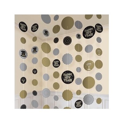 Silvestrovské girlandy zlato-černé – Zboží Mobilmania