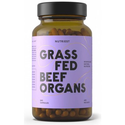 Nutriest Grass-fed lyofilizovaný bio beef organs complex jater, ledvin a srdce v kapslích 240 kapslí – Hledejceny.cz