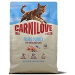 CARNILOVE TRUE FRESH CAT DRY FISH & TURKEY FOR STERILISED ADULT ALL BREEDS 2 kg – Hledejceny.cz