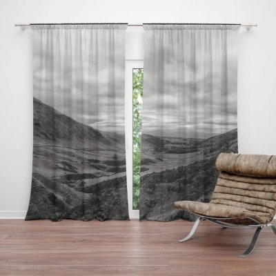 Sablio Závěs Černobílé údolí: 2ks 140x250cm – Hledejceny.cz