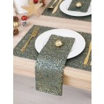 MKLuzkoviny.cz Luxerový vánoční ubrousek Štědrovečerní zeleň 40x40cm – Zboží Mobilmania