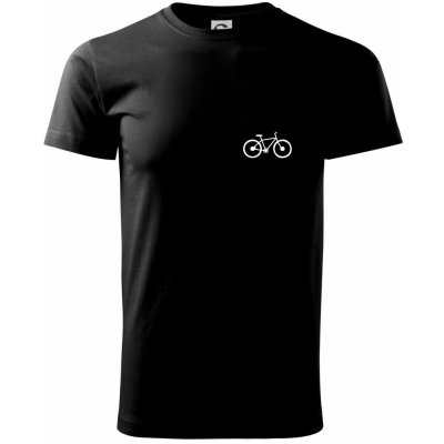 Obrázek kola na prsu horské kolo klasické pánské triko černá – Zboží Mobilmania