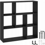 Tectake 405461 knihovna tartu se 7 otevřenými přihrádkami,104x29x107cm - černá – Zboží Dáma