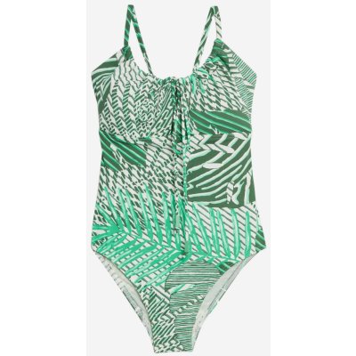 Marks & Spencer dámské vzorované jednodílné plavky zelené