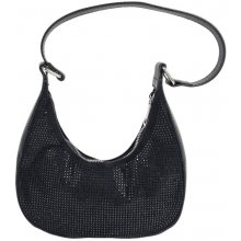 Accessories Italy Elegantní černá dámská kabelka se štrasovými kamínky crossbody
