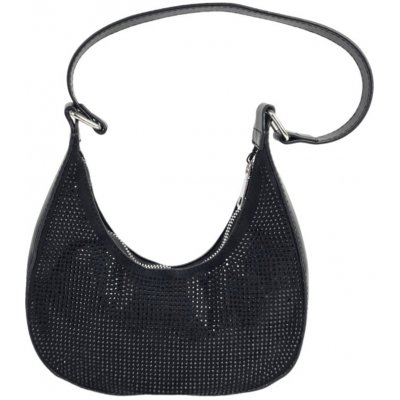 Accessories Italy Elegantní černá dámská kabelka se štrasovými kamínky crossbody – Zboží Mobilmania
