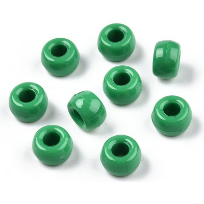 Akrylové korálky - pony beads - zelené - 6 x 9 mm - 10 ks – Hledejceny.cz