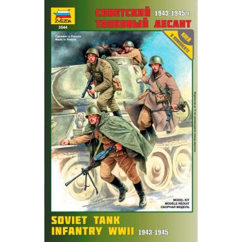 Zvezda Model Kit figurky 3544 Soviet Tank Infantry WWII 1:35