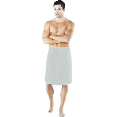 Brini 53 Pánský saunový kilt na knoflíky 140 x 65 cm šedý – Hledejceny.cz