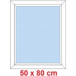 Soft Plastové okno 50x80 cm, FIX Antracit krupička, levé – Hledejceny.cz