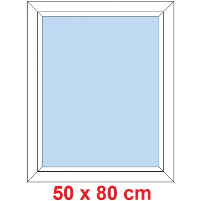 Soft Plastové okno 50x80 cm, FIX Antracit krupička, levé – Hledejceny.cz